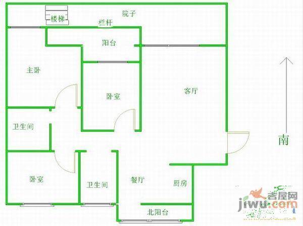 园林都市2室2厅1卫83㎡户型图