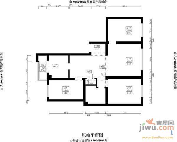 华业苑2室1厅1卫81㎡户型图