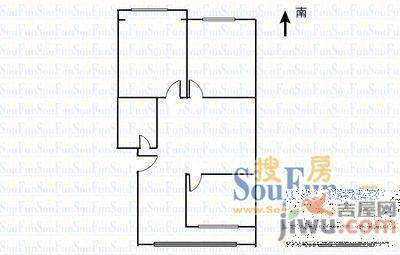 青年路小学宿舍2室1厅1卫60㎡户型图