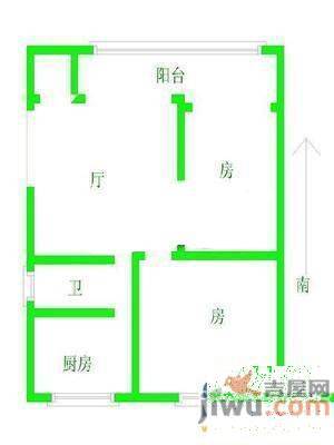 龙王小区2室1厅1卫户型图