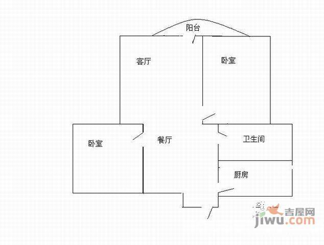 华力小区3室1厅1卫户型图