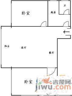 江汽花园2室1厅1卫91㎡户型图