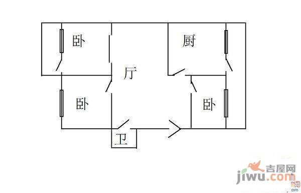 江汽花园2室1厅1卫91㎡户型图