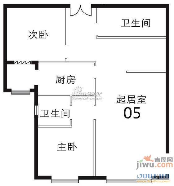 濉溪二村2室1厅1卫70㎡户型图