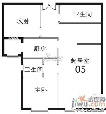 濉溪二村2室1厅1卫70㎡户型图