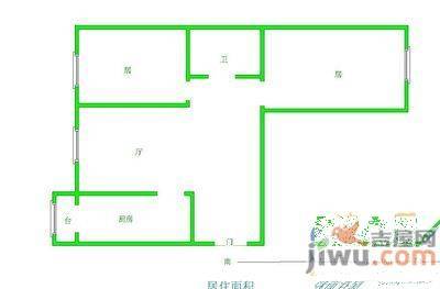 濉溪二村2室1厅1卫70㎡户型图