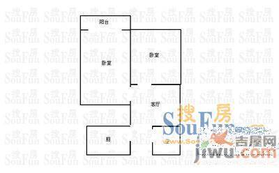 钢铁二村3室1厅1卫户型图