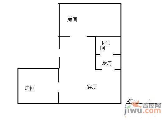 大众巷2室1厅1卫50㎡户型图