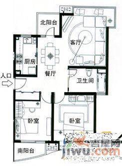 大众巷2室1厅1卫50㎡户型图