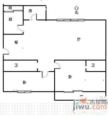 大众巷2室1厅1卫50㎡户型图