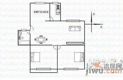 绿都嘉园2室2厅1卫85㎡户型图