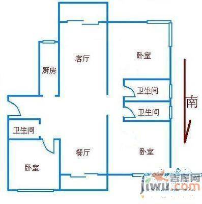 晨欣园3室2厅1卫110㎡户型图