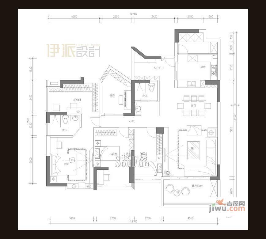 晨欣园3室2厅1卫110㎡户型图