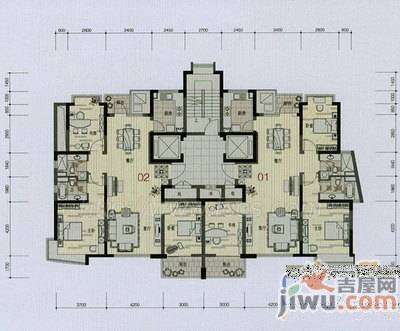 元一美邦国际3室2厅1卫144㎡户型图