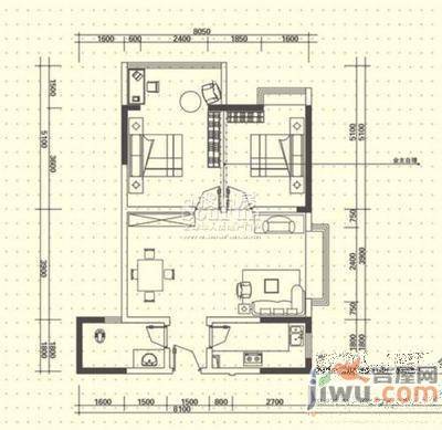 绿都新村2室1厅1卫70㎡户型图