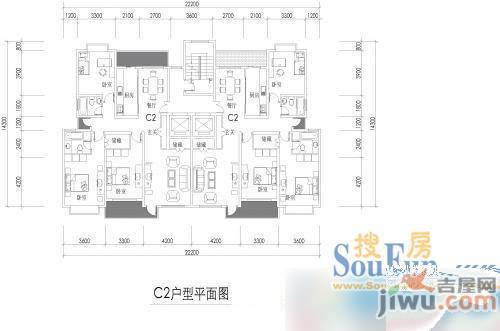 望湖城紫桂苑3室2厅2卫户型图