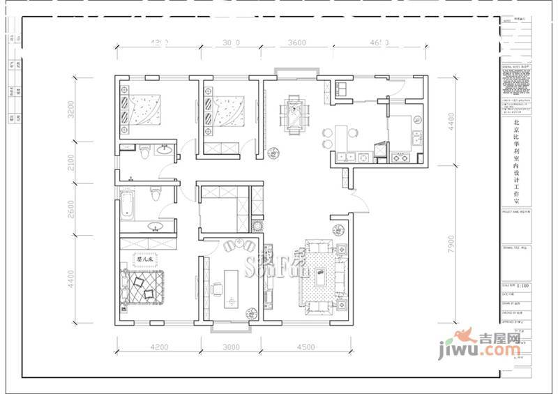 望湖城紫桂苑3室2厅2卫户型图