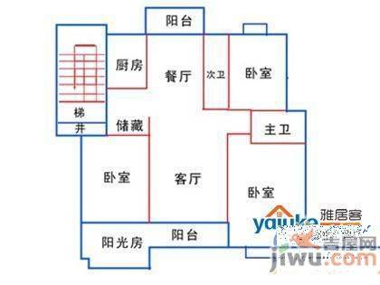 凤凰城桂香堤岸2室2厅1卫99㎡户型图