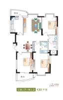 豪世优庭3室2厅2卫133㎡户型图