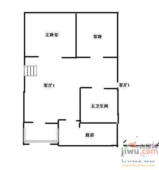 桃园小区2室1厅1卫65㎡户型图