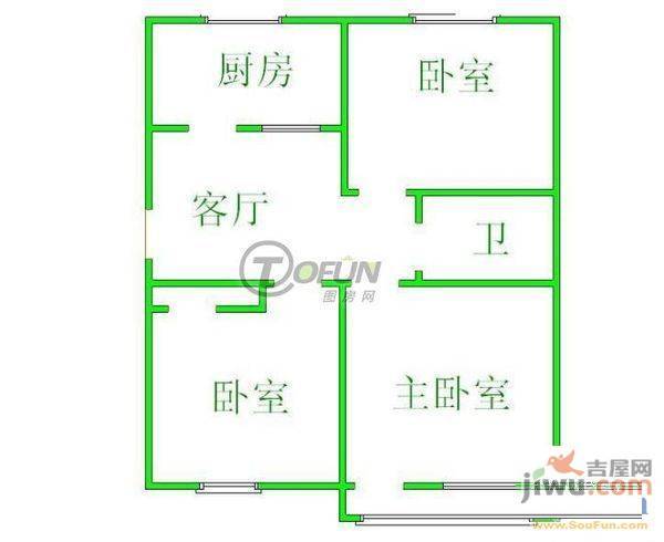 康居时代家园2室2厅1卫109㎡户型图