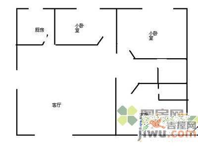 青阳西村1室1厅1卫60㎡户型图