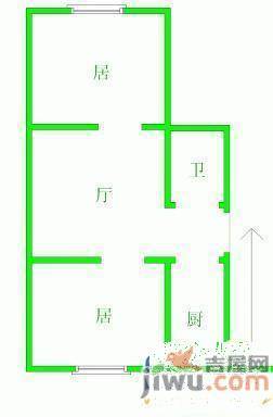 青阳西村1室1厅1卫60㎡户型图