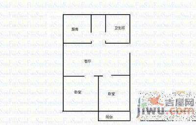 青阳新村2室1厅1卫63㎡户型图