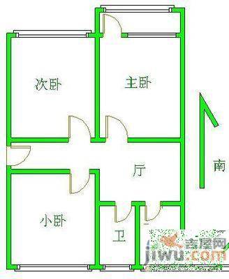 青阳新村2室1厅1卫63㎡户型图