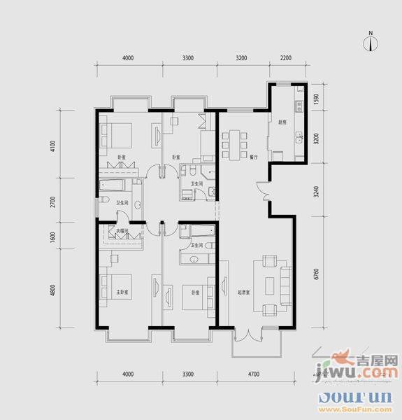 青阳新村2室1厅1卫63㎡户型图