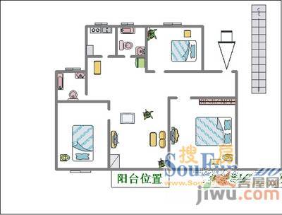 龙居山庄翔龙居3室2厅2卫户型图