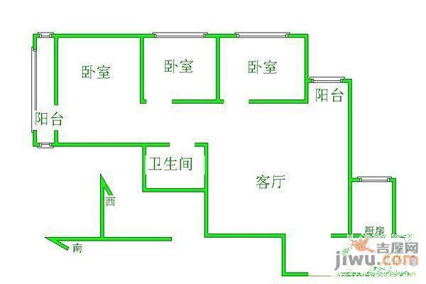 长乐苑2室2厅1卫户型图