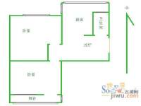 三里四村2室1厅1卫户型图