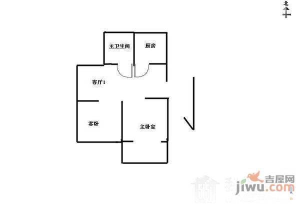 铁路一村2室1厅1卫户型图