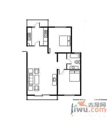 凤巢园1室1厅1卫54㎡户型图