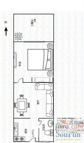 丝绸新村3室1厅1卫户型图