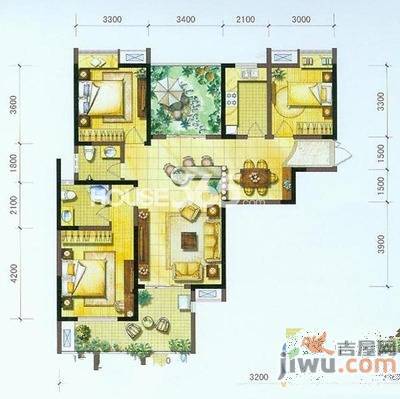 紫荆花园2室1厅1卫60㎡户型图