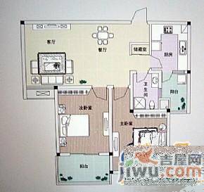 紫荆花园2室1厅1卫60㎡户型图