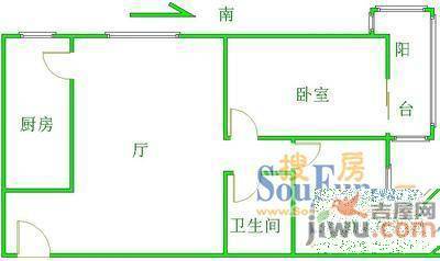 景色小区3室1厅1卫户型图