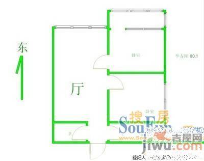 景色小区3室1厅1卫户型图