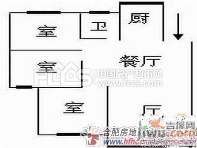 康良小区3室2厅1卫83㎡户型图