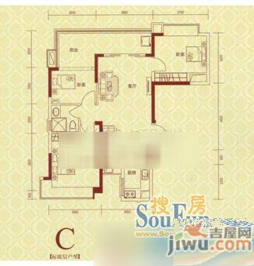 卫岗电信小区1室1厅1卫56㎡户型图