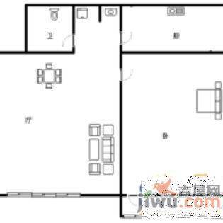 卫岗电信小区1室1厅1卫56㎡户型图