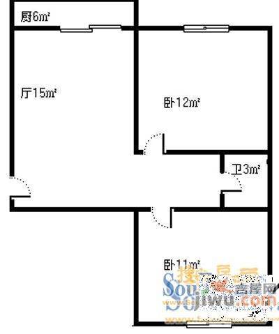 高速公路卫岗小区2室1厅1卫户型图