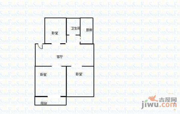 和平苑2室2厅1卫71㎡户型图