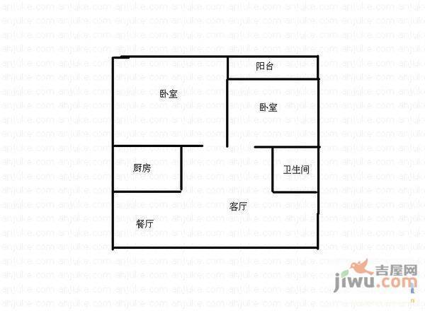 和平苑2室2厅1卫71㎡户型图