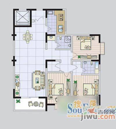 秀珍大厦3室2厅1卫148㎡户型图