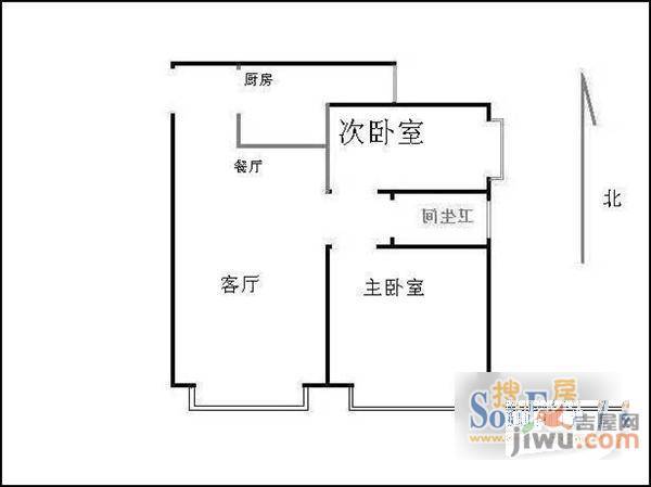 鸿运园2室2厅1卫户型图