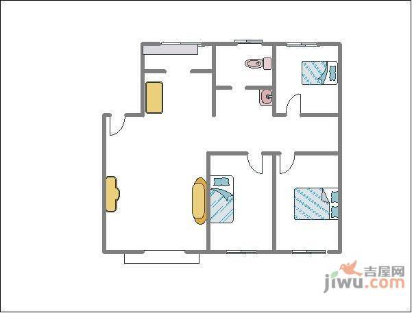 瑶北新村2室2厅1卫户型图