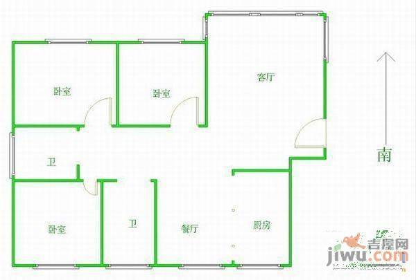 兴业瑞锦苑2室1厅1卫户型图